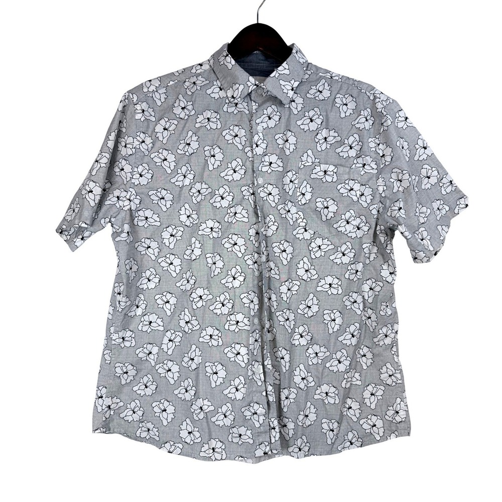 Claiborne Slim Fit Stretch Mens Short Sleeve Button Up‎ Shirt Floral Print XL